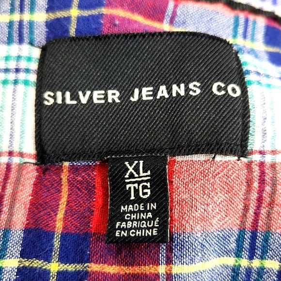 SILVER JEANS Button Down Plaid Shirt (XL) - Picture 6 of 13
